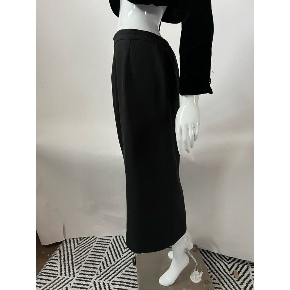Pencil Skirt Womens Black Long Maxi Back Slit Button Solid 10 - Picture 4 of 12